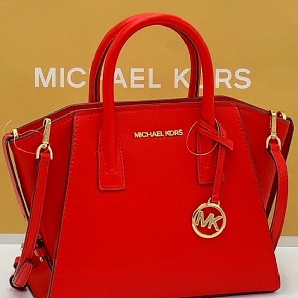 Michael Kors Handbags - Michael Kors Avril Small Leather Top-Zip Satchel Flame color